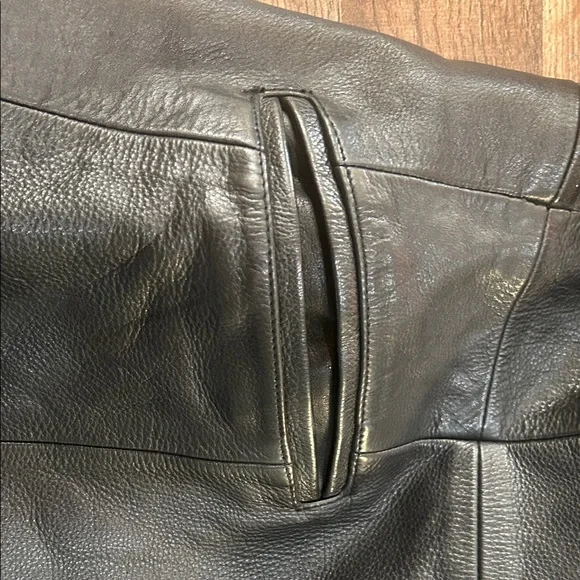 Express Black Leather Double-Breasted Jacket - Picture 9 of 16